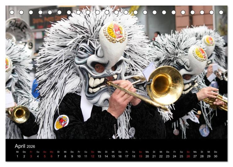 Produktbild: Basler Fasnacht - die drey scheenschte D&auml;&auml;g (Tischkalender 2026 DIN A5 quer), CALVENDO Monatskalender