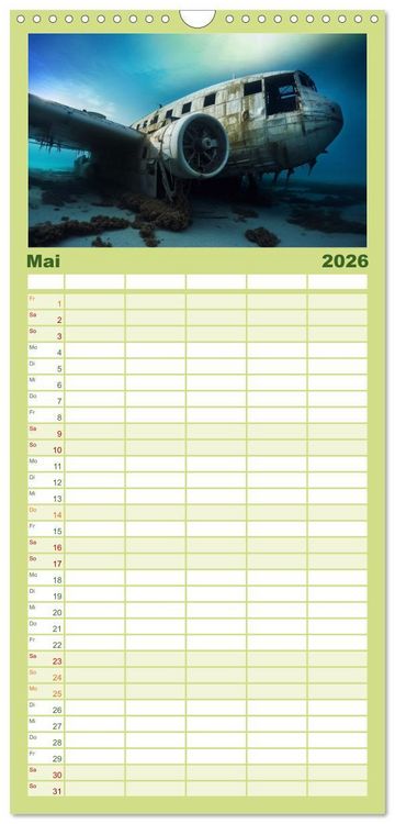 Produktbild: Familienplaner 2026 - Alte Maschinen - verlassene Lieblinge mit 5 Spalten (Wandkalender, 21 x 45 cm) CALVENDO