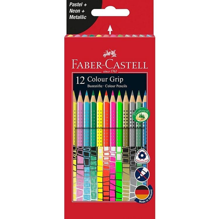 Produktbild: Faber-Castell Buntstifte Colour Grip Sonderfarbset, 12er Etui