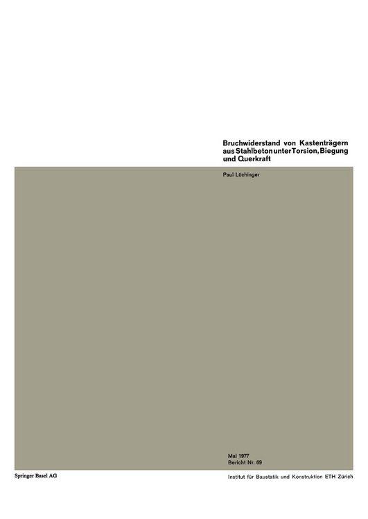 Produktbild: Bruchwiderstand von Kastentr&auml;gern aus Stahlbeton unter Torsion, Biegung und Querkraft