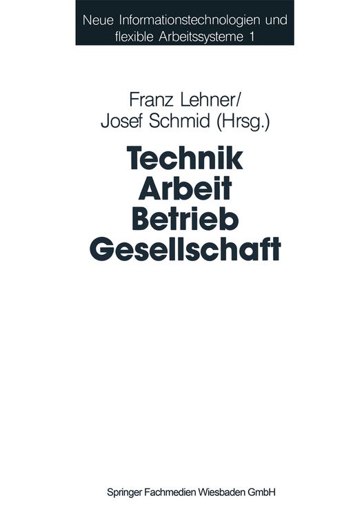 Produktbild: Technik Arbeit Betrieb Gesellschaft