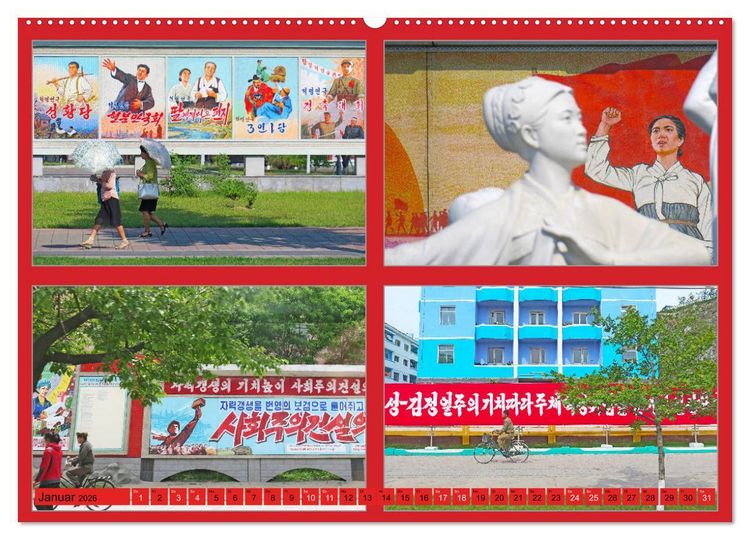 Produktbild: NORDKOREA - SCH&Ouml;NES UNGEW&Ouml;HNLICHES FARBIGES FREUNDLICHES (hochwertiger Premium Wandkalender 2026 DIN A2 quer), Kunstdruck in Hochglanz
