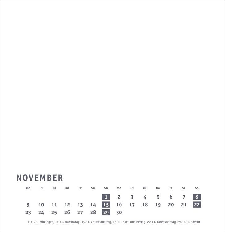 Produktbild: Premium-Bastelkalender weiß groß 2026