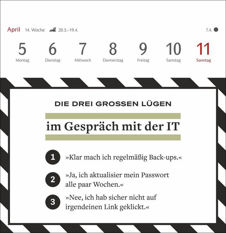 Produktbild: Die drei gro&szlig;en L&uuml;gen Premium-Postkartenkalender 2027 - 53 Postkarten mit am&uuml;santen Alltagsl&uuml;gen
