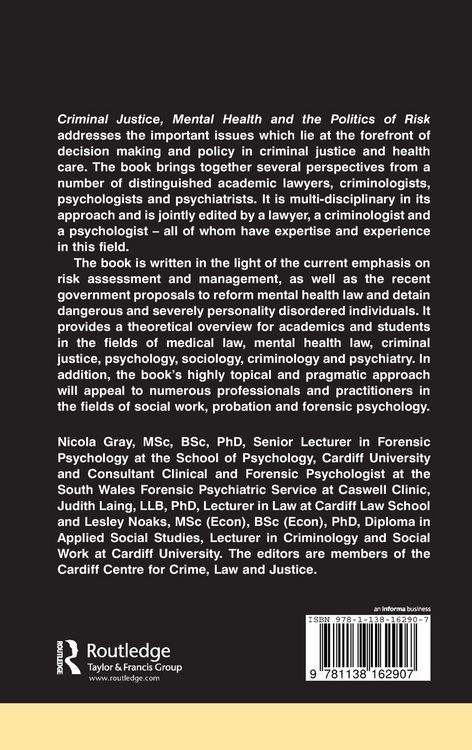Produktbild: Criminal Justice, Mental Health and the Politics of Risk