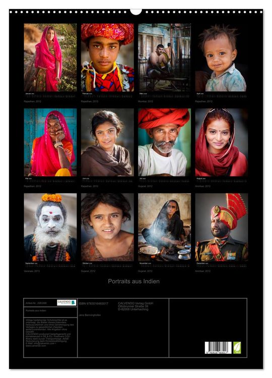 Produktbild: Portraits aus Indien (Wandkalender 2026 DIN A2 hoch), CALVENDO Monatskalender