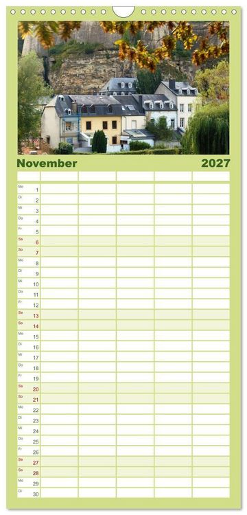 Produktbild: Familienplaner 2027 - Luxemburg entlang des Wenzelwegs mit 5 Spalten (Wandkalender, 21 x 45 cm) CALVENDO
