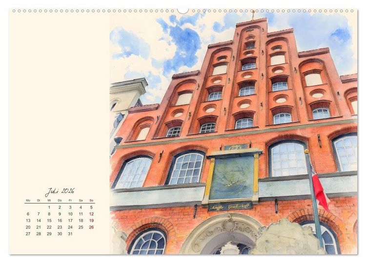Produktbild: Historische Hansestadt L&uuml;beck (Wandkalender 2026 DIN A2 quer), CALVENDO Monatskalender