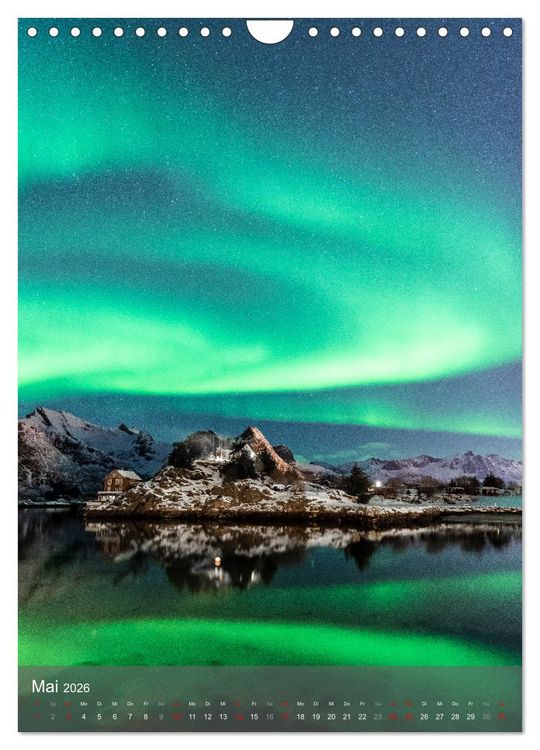 Produktbild: Aurora - Polarlicht des Nordens (Wandkalender 2026 DIN A4 hoch), CALVENDO Monatskalender