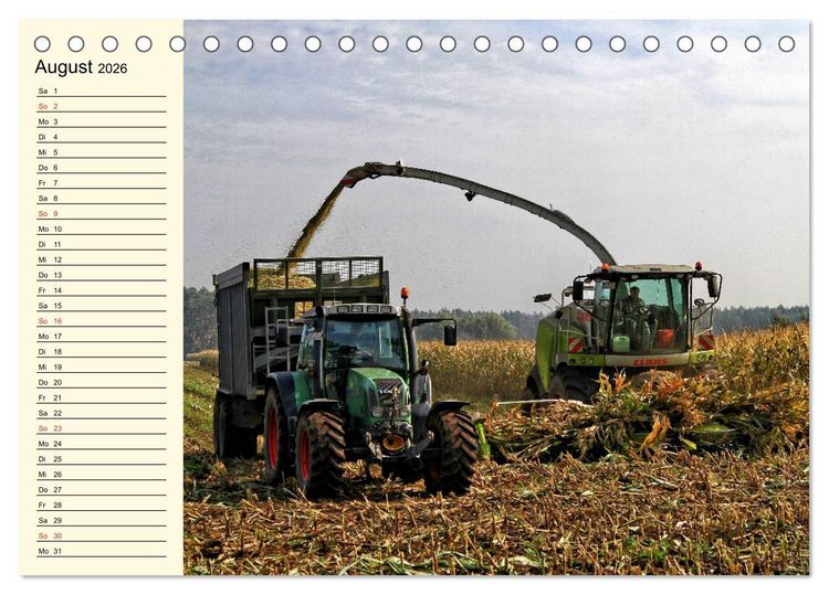 Produktbild: Landwirtschaftliche Maschinen im Einsatz (Tischkalender 2026 DIN A5 quer), CALVENDO Monatskalender