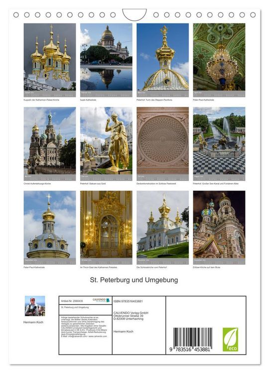 Produktbild: St. Peterburg und Umgebung (Wandkalender 2026 DIN A4 hoch), CALVENDO Monatskalender