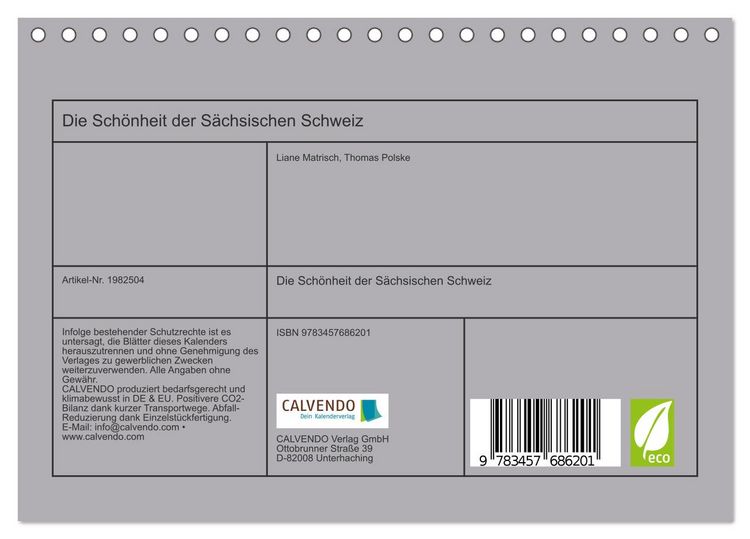 Produktbild: Die Sch&ouml;nheit der S&auml;chsischen Schweiz (Tischkalender 2026 DIN A5 quer), CALVENDO Monatskalender