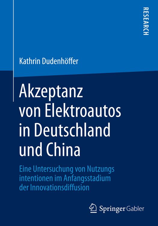 Produktbild: Akzeptanz von Elektroautos in Deutschland und China