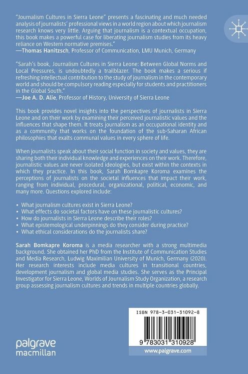 Produktbild: Journalism Cultures in Sierra Leone