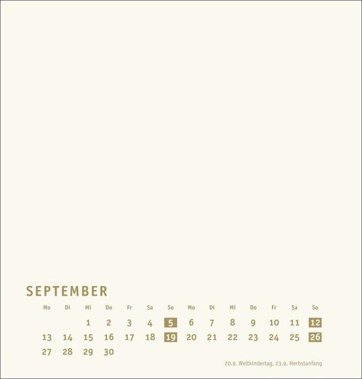 Produktbild: Premium-Bastelkalender gold mittel 2027