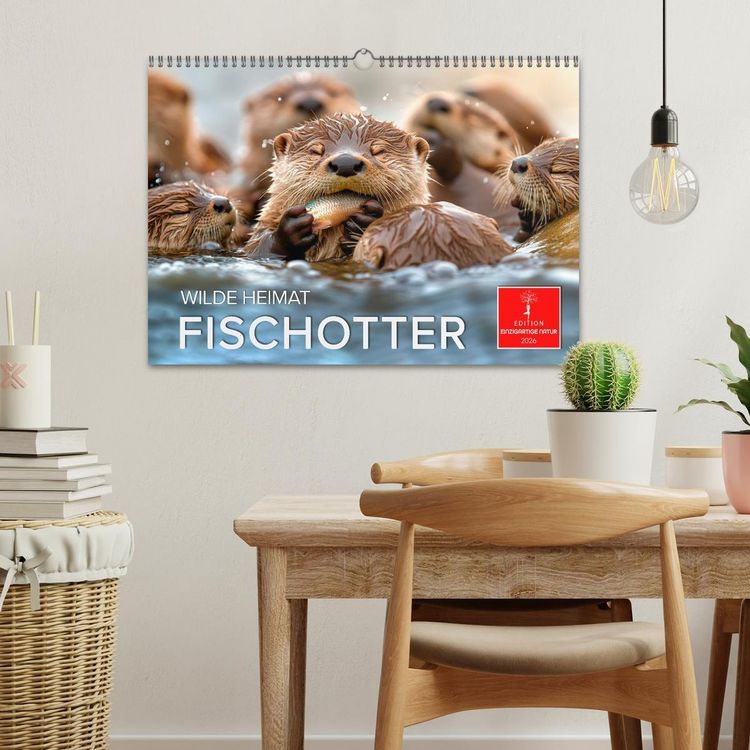 Produktbild: Wilde Heimat - Fischotter (Wandkalender 2026 DIN A3 quer), CALVENDO Monatskalender