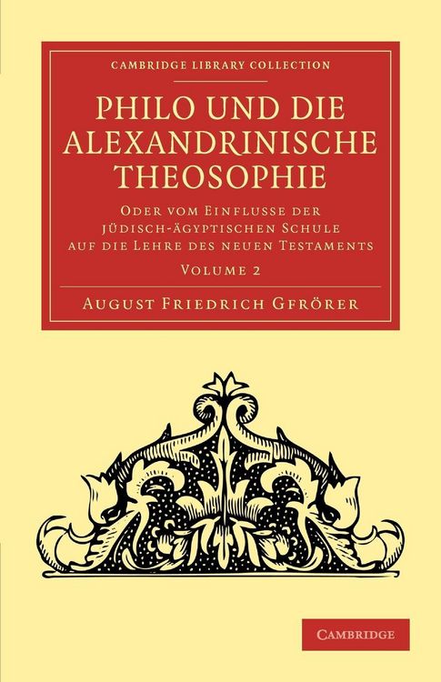 Produktbild: Philo und die Alexandrinische Theosophie - Volume 2