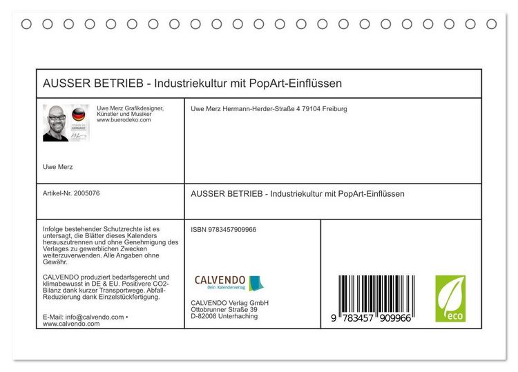 Produktbild: AUSSER BETRIEB - Industriekultur mit PopArt-Einfl&uuml;ssen (Tischkalender 2026 DIN A5 quer), CALVENDO Monatskalender