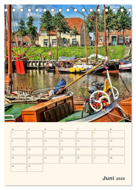 Produktbild: Ostfriesland - Carolinensiel, der Museumshafen (Tischkalender 2026 DIN A5 hoch), CALVENDO Monatskalender
