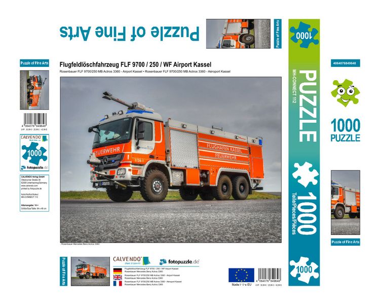 Produktbild: CALVENDO Puzzle Rosenbauer FLF 9700 / 250 MB Actros 3360 - Airport Kassel | 1000 Teile Lege-Gr&ouml;&szlig;e 64x48cm Foto-Puzzle f&uuml;r gl&uuml;ckliche Stunden