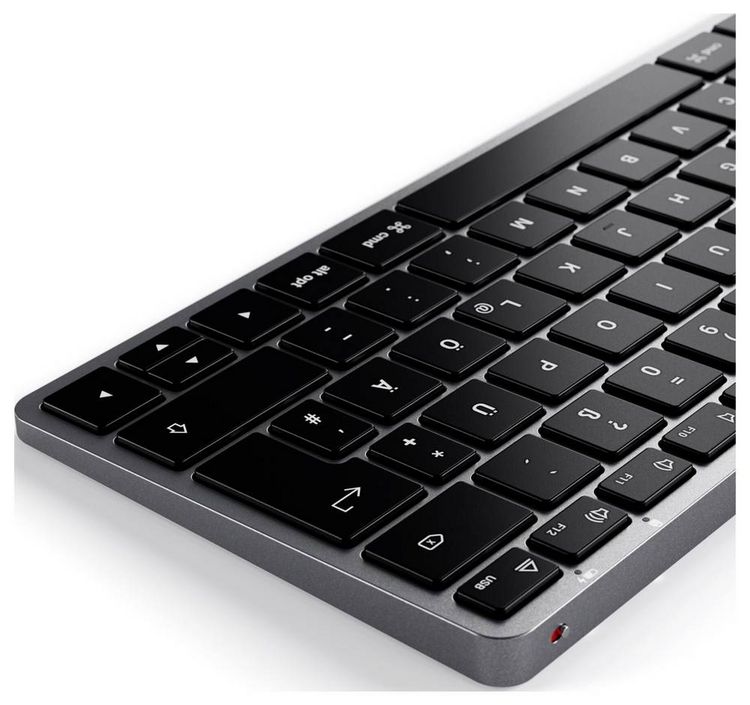 Produktbild: Satechi Slim X1 Mini Bluetooth&reg; Tastatur Deutsch, QWERTZ Anthrazit Multimediatasten, Beleuchtet