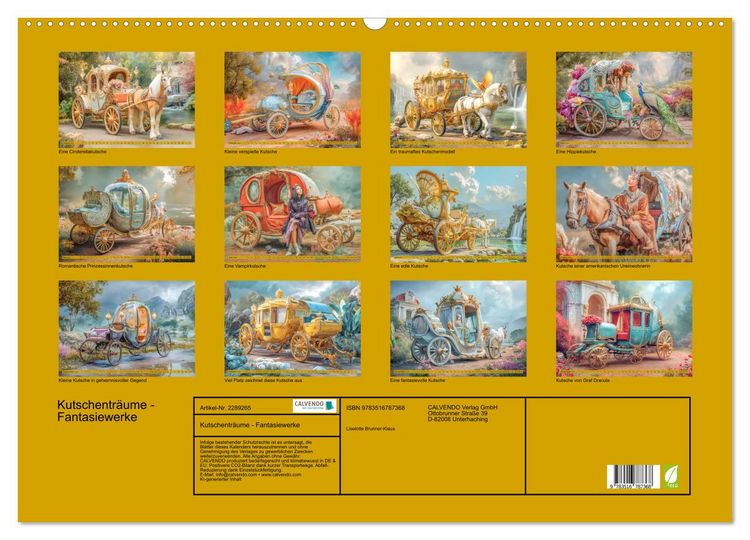 Produktbild: Kutschentr&auml;ume - Fantasiewerke (Wandkalender 2027 DIN A2 quer), CALVENDO Monatskalender