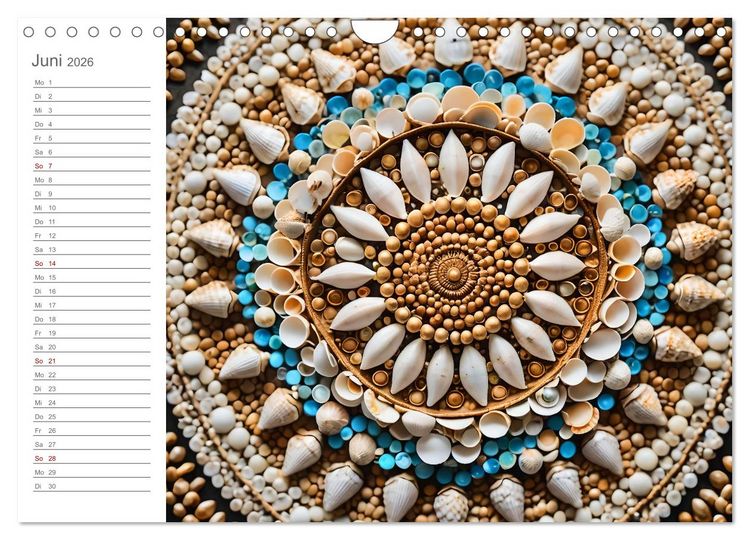 Produktbild: Natural Mandalas - Kraftvolle KI Mandalas aus Naturmaterialien (Wandkalender 2026 DIN A4 quer), CALVENDO Monatskalender