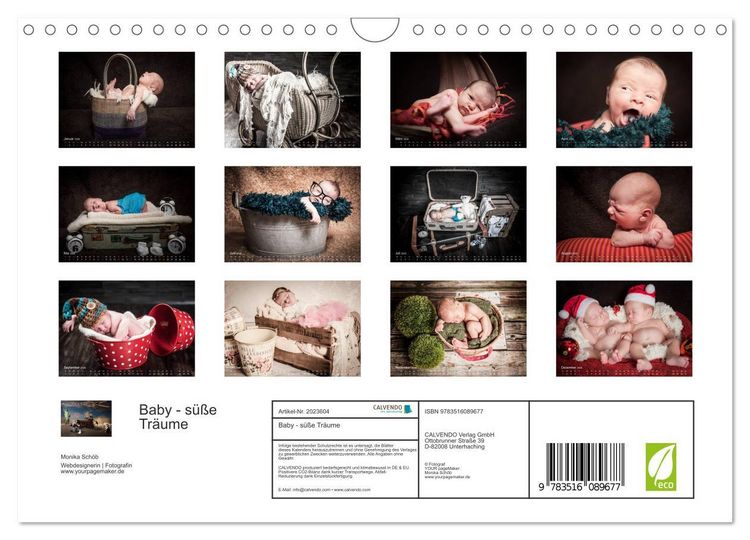 Produktbild: Baby - s&uuml;&szlig;e Tr&auml;ume (Wandkalender 2026 DIN A4 quer), CALVENDO Monatskalender