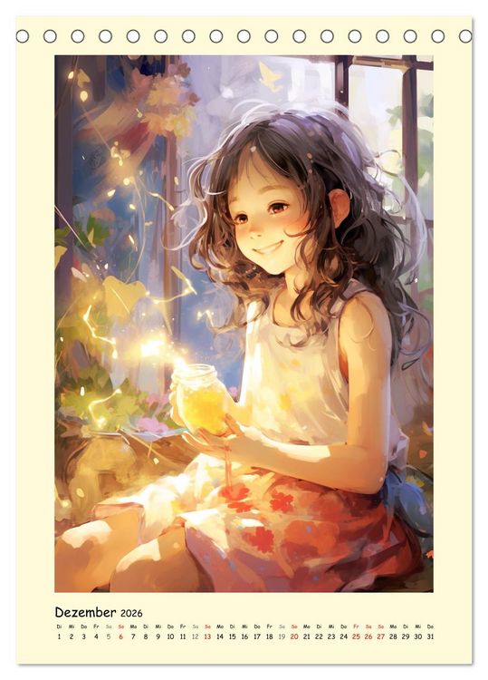 Produktbild: M&auml;dchen. Der Alltag zauberhafter Manga-Girls (Tischkalender 2026 DIN A5 hoch), CALVENDO Monatskalender