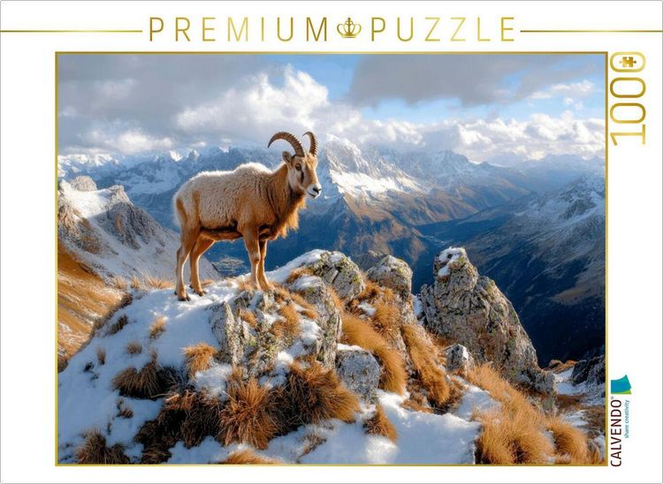 Produktbild: CALVENDO Puzzle Steinbock in den Alpen | 1000 Teile Lege-Gr&ouml;&szlig;e 64x48cm Foto-Puzzle f&uuml;r gl&uuml;ckliche Stunden