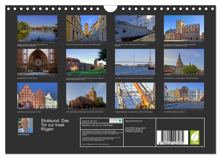 Produktbild: Stralsund. Das Tor zur Insel R&uuml;gen (Wandkalender 2026 DIN A4 quer), CALVENDO Monatskalender