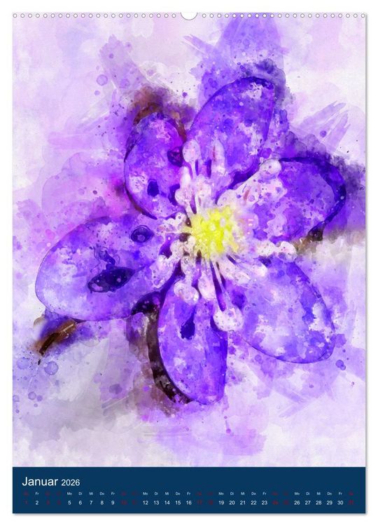Produktbild: Wilde Blumen - Illustrierter Bl&uuml;tenzauber der Pflanzenwelt (Wandkalender 2026 DIN A2 hoch), CALVENDO Monatskalender