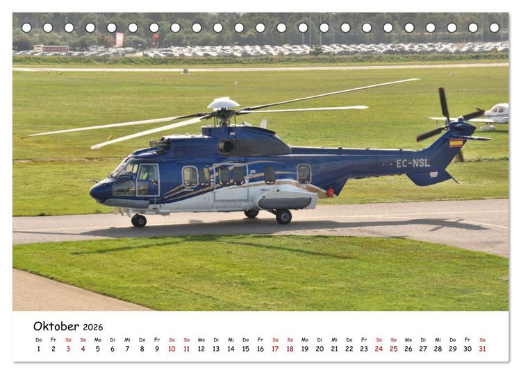 Produktbild: Die beeindruckende Welt der Hubschrauber (Tischkalender 2026 DIN A5 quer), CALVENDO Monatskalender