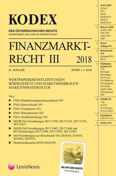 Produktbild: Kodex Finanzmarktrecht Band III 2018