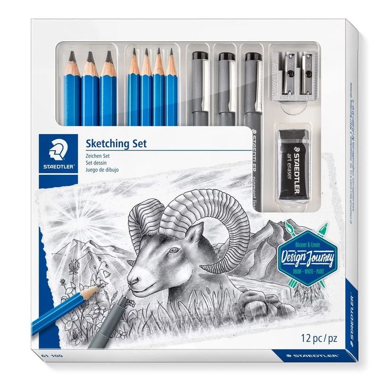 Produktbild: STAEDTLER Zeichenbleistift Mars® Lumograph® Zeichen Set + Pigment Liner