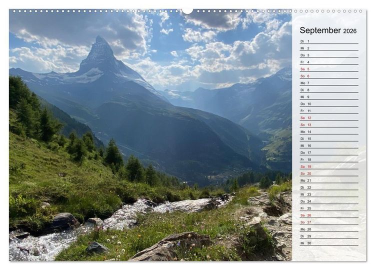 Produktbild: Alpenauszeit - Schweizer Bergsommermomente f&uuml;r die Seele (hochwertiger Premium Wandkalender 2026 DIN A2 quer), Kunstdruck in Hochglanz