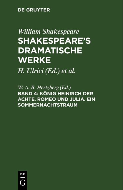Produktbild: K&ouml;nig Heinrich der Achte. Romeo und Julia. Ein Sommernachtstraum