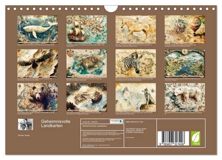 Produktbild: Geheimnisvolle Landkarten (Wandkalender 2026 DIN A4 quer), CALVENDO Monatskalender