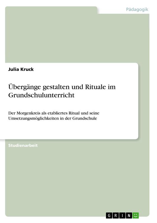 Produktbild: &Uuml;berg&auml;nge gestalten und Rituale im Grundschulunterricht