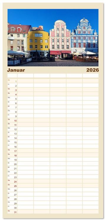 Produktbild: Familienplaner 2026 - Quer durch Polens Norden mit 5 Spalten (Wandkalender, 21 x 45 cm) CALVENDO