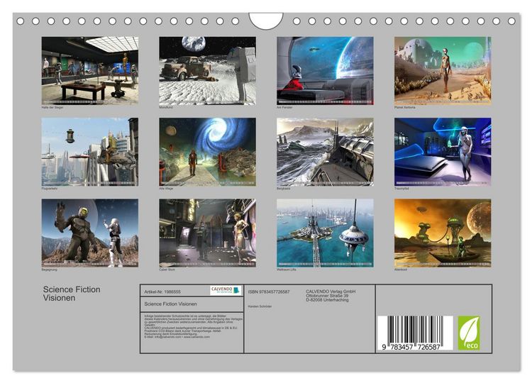 Produktbild: Science Fiction Visionen (Wandkalender 2026 DIN A4 quer), CALVENDO Monatskalender