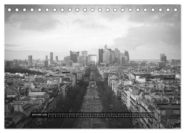 Produktbild: Paris - in schwarz und weiss (Tischkalender 2026 DIN A5 quer), CALVENDO Monatskalender