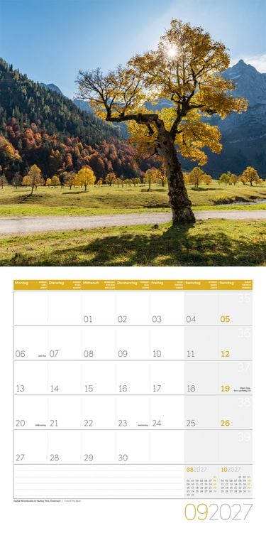 Produktbild: Alpen Kalender 2027 - 30x30 - Art12