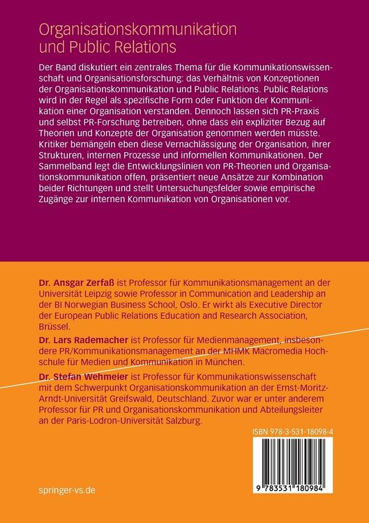 Produktbild: Organisationskommunikation und Public Relations