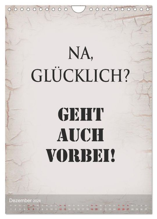 Produktbild: Ziemlich schlecht gelaunt (Wandkalender 2026 DIN A4 hoch), CALVENDO Monatskalender