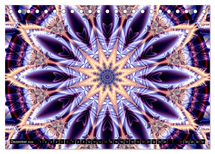 Produktbild: Energie - Mandalas, Spiritualit&auml;t durch die Farbe Lila (Tischkalender 2026 DIN A5 quer), CALVENDO Monatskalender