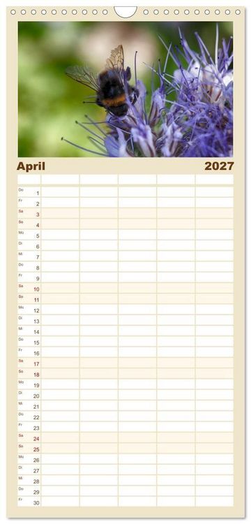 Produktbild: Familienplaner 2027 - Hummelflug mit 5 Spalten (Wandkalender, 21 x 45 cm) CALVENDO