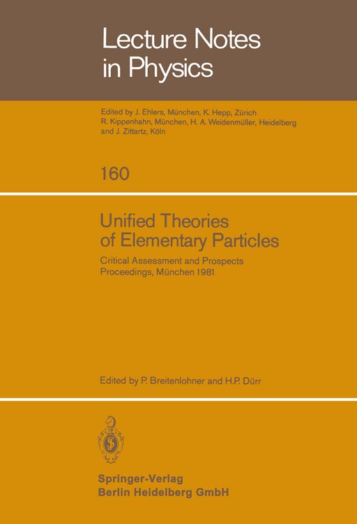 Produktbild: Unified Theories of Elementary Particles