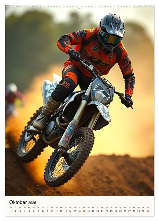 Produktbild: Kickstart the Year - Dirt, Speed und Adrenalin (hochwertiger Premium Wandkalender 2026 DIN A2 hoch), Kunstdruck in Hochglanz