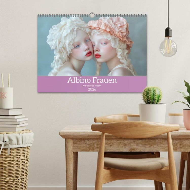 Produktbild: Albino Frauen - Kunstvolle Werke (Wandkalender 2026 DIN A3 quer), CALVENDO Monatskalender